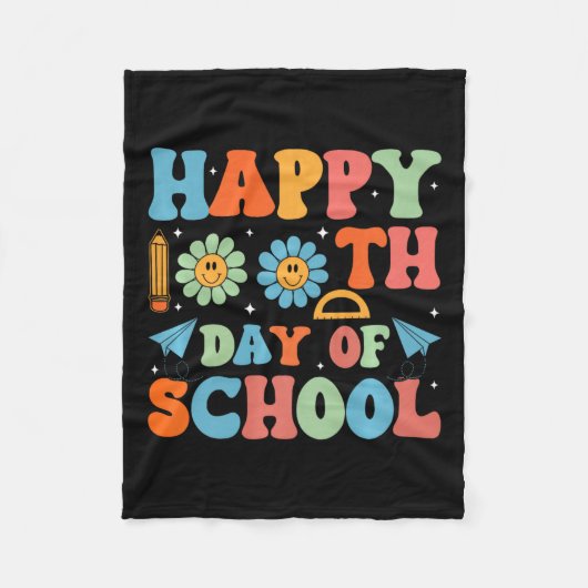 100 Tage klüger glücklicher 100. Schultag Fleecedecke (Vorderseite)