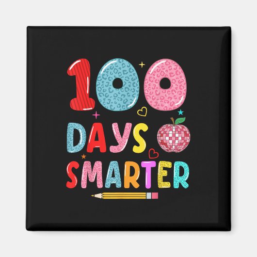 100 Tage klüger Leopard 100. Schulmädchen Magnet (Vorne)