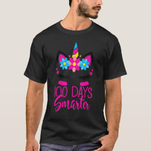 100 Tage klüger Niedlicher Unicorn Face Lehrer Stu T-Shirt