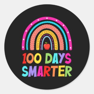 100 Tage kluger Regenbogen glücklich 100. Schultag Runder Aufkleber