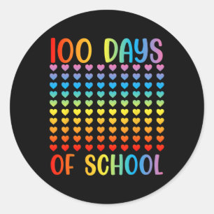 100 Tage klüger Schüler 100 Tage Schulherz Runder Aufkleber