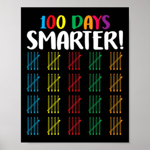 100 Tage klüger zählen Hash Marks Tage der Scho Poster