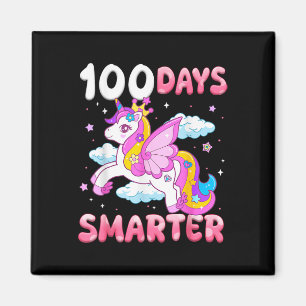 100 Tage klügere Kinder Mädchen einhorn 100. Tag v Magnet