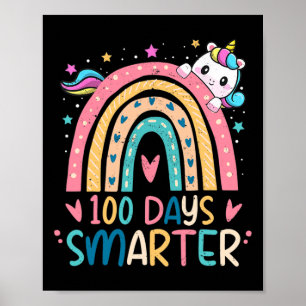 100 Tage klügere Kinder Mädchen einhorn 100. Tag v Poster