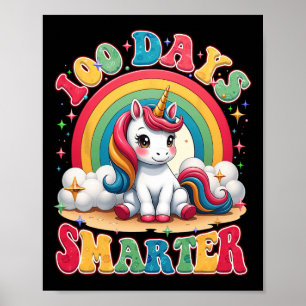 100 Tage klügere Kinder Mädchen einhorn 100. Tag v Poster