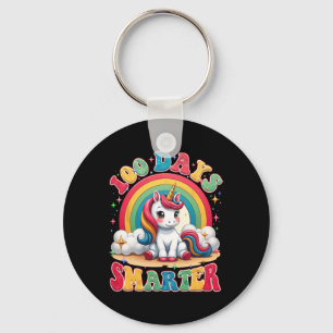 100 Tage klügere Kinder Mädchen einhorn 100. Tag v Schlüsselanhänger
