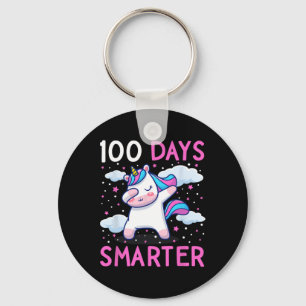 100 Tage klügere Kinder Mädchen einhorn 100. Tag v Schlüsselanhänger