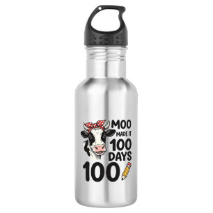 100-Tage-Kuh-Shirt Vintage-Gravur-Schuldesign Edelstahlflasche