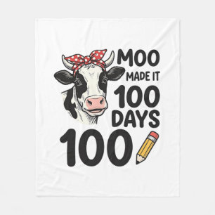 100-Tage-Kuh-Shirt Vintage-Gravur-Schuldesign Fleecedecke