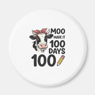 100-Tage-Kuh-Shirt Vintage-Gravur-Schuldesign Magnet