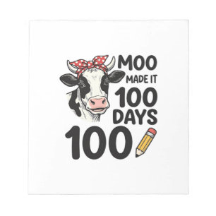 100 Tage Kuh-Shirt Vintage Gravur Schuldesign Notizblock