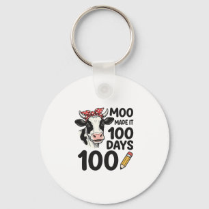 100-Tage-Kuh-Shirt Vintage-Gravur-Schuldesign Schlüsselanhänger