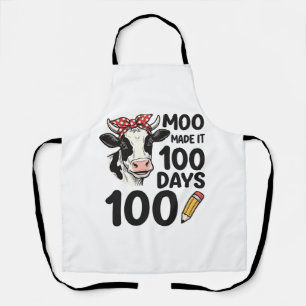 100-Tage-Kuh-Shirt Vintage-Gravur-Schuldesign Schürze