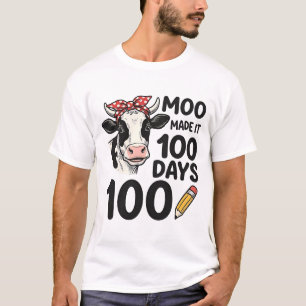 100-Tage-Kuh-Shirt Vintage-Gravur-Schuldesign T-Shirt