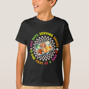 100 Tage Lächeln pro Tablette Mittagessen T-Shirt