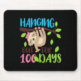 100 Tage lang abhängen Faultier 100. Schultag Mousepad