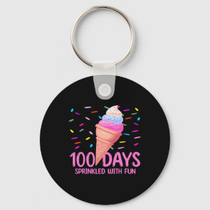 100 Tage lang mit Eiscreme gesprinst am 100. Schlüsselanhänger
