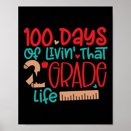 100 Tage Leben in dieser 2. Klasse 100 Tage Poster (Vorne)