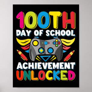 100 Tage Lehrer Gamer Boys Kinder Kostüm 100. Tag Poster