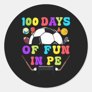 100 Tage Lehrer Gymnastik Trainer Phys Ed Te Runder Aufkleber