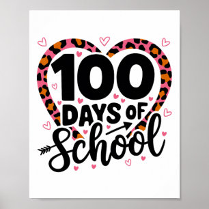 100 Tage Leopardenherz Frauen Mädchen Kinder Poster