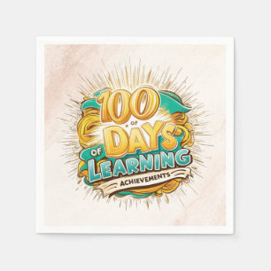 100 Tage Lernerfolge Spaß Abschluss Serviette