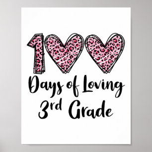 100 Tage Loving 3. Klasse Leopard Herz 100th D Poster