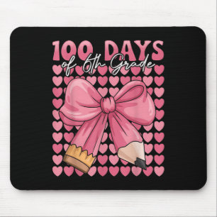 100 Tage Mädchen der 6. Klasse Niedlich Bow 100. T Mousepad