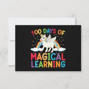 100 Tage magische Lernschule-Einhorn-Mädchen Mitteilungskarte