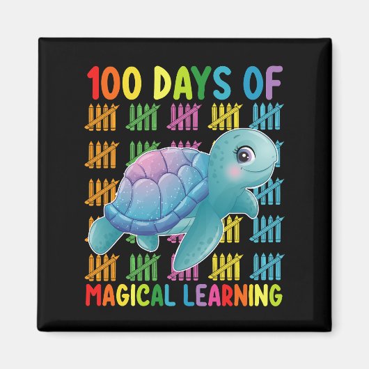 100 Tage Magische Lernschule Turtle School Magnet (Vorne)