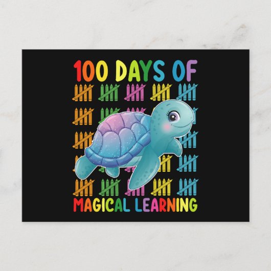 100 Tage Magische Lernschule Turtle School Postkarte (Vorderseite)