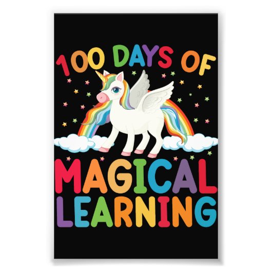 100 Tage Magische Schule Unicorn Girls Fotodruck (Vorne)