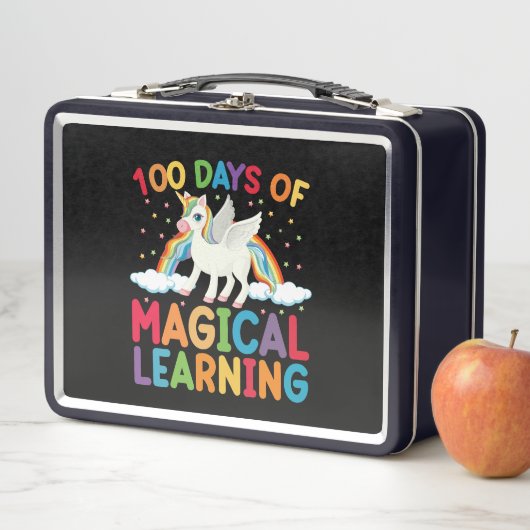 100 Tage Magische Schule Unicorn Girls Metall Brotdose (Beispiel)