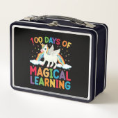100 Tage Magische Schule Unicorn Girls Metall Brotdose (Vorderseite)