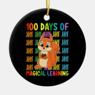 100 Tage magisches Lern-Eichhörnchen-Schule Keramik Ornament