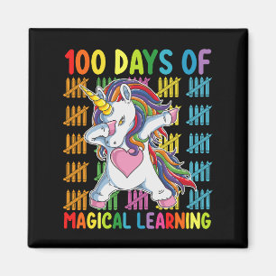 100 Tage magisches Lern-Einhorn-Schule Magnet