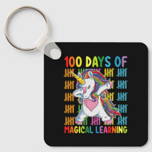 100 Tage magisches Lern-Einhorn-Schule Schlüsselanhänger
