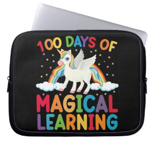100 Tage magisches Lern-Schul-Einhorn-Mädchen  Laptopschutzhülle