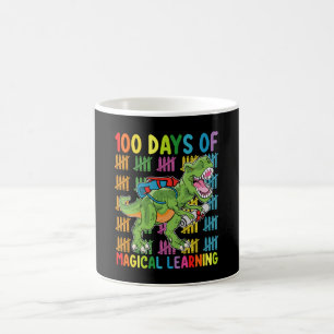 100 Tage Magisches Lernen an der Rex Dinosaur Schu Kaffeetasse