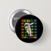 100 Tage Magisches Lernen Astronautenschule Button (Vorne & Hinten)