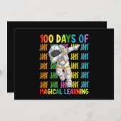 100 Tage Magisches Lernen Astronautenschule Einladung (Vorne/Hinten)