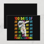 100 Tage Magisches Lernen Astronautenschule Postkarte (Vorne/Hinten)