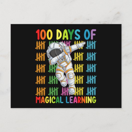100 Tage Magisches Lernen Astronautenschule Postkarte (Vorderseite)