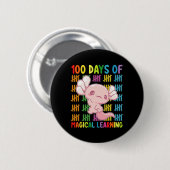 100 Tage Magisches Lernen Axolotl Schule Button (Vorne & Hinten)