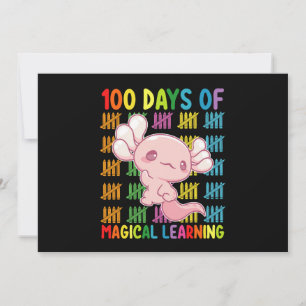100 Tage Magisches Lernen Axolotl Schule Einladung
