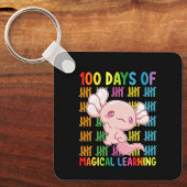 100 Tage Magisches Lernen Axolotl Schule Schlüsselanhänger (Vorderseite)
