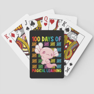 100 Tage Magisches Lernen Axolotl Schule Spielkarten