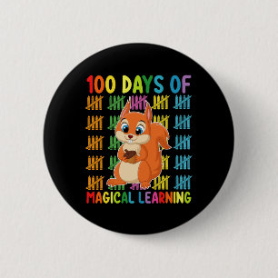 100 Tage magisches Lernen Eichhörnchen-Schule Button