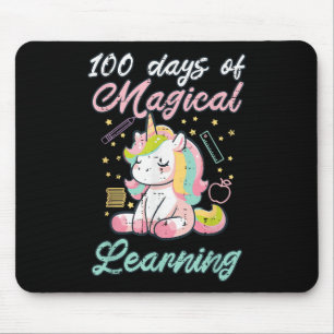 100 Tage Magisches Lernen Einhorn 100 Tage Mädchen Mousepad