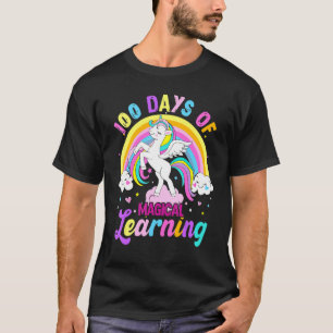 100 Tage Magisches Lernen Einhorn-Regenbogen-Stude T-Shirt